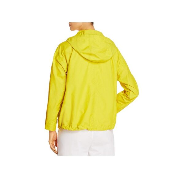 EILEEN FISHER Womens Pocketed Hooded Drawstring Hem Zip Up Jacket
